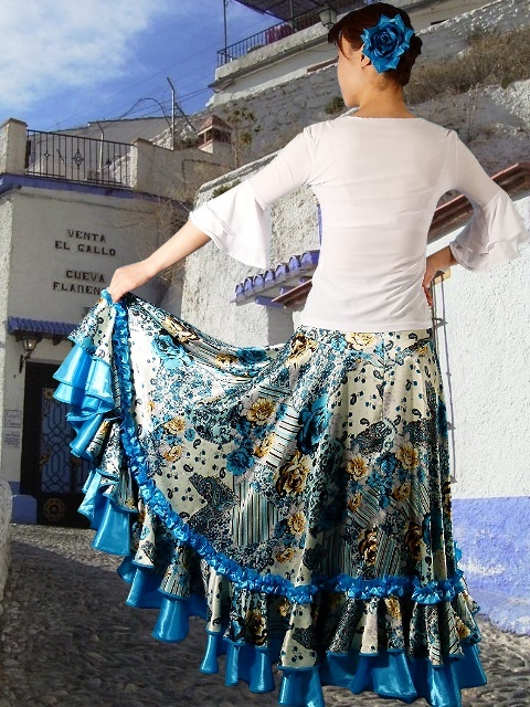 フラメンコ 衣装 山吹色 ドット柄 flamencoの