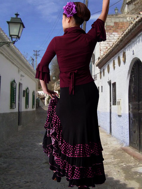 フラメンコ 衣装 山吹色 ドット柄 flamencoの